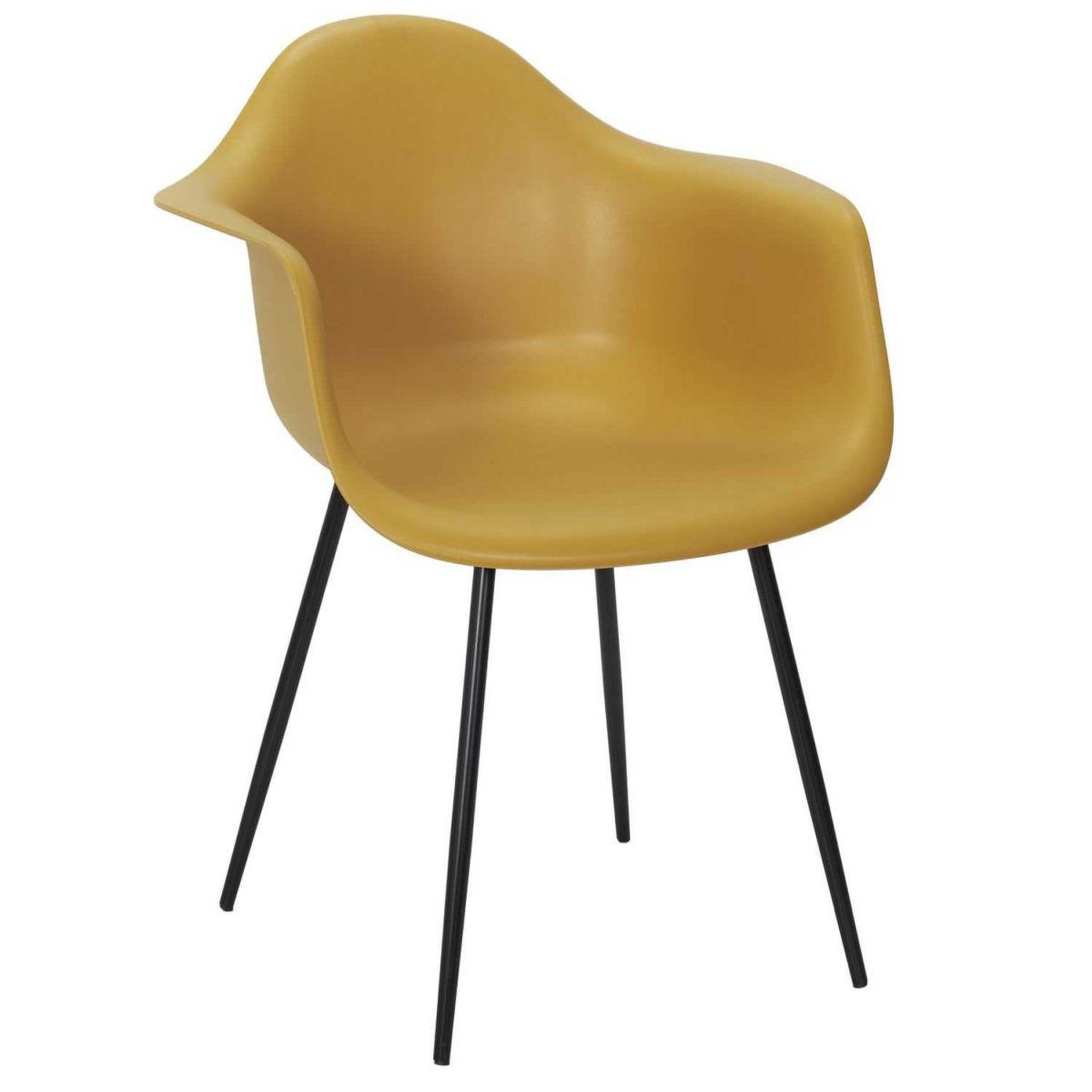 Voir la diapositive 2 : The Home Deco Factory Lot de 4 chaises fauteuil  gustav  85cm jaune