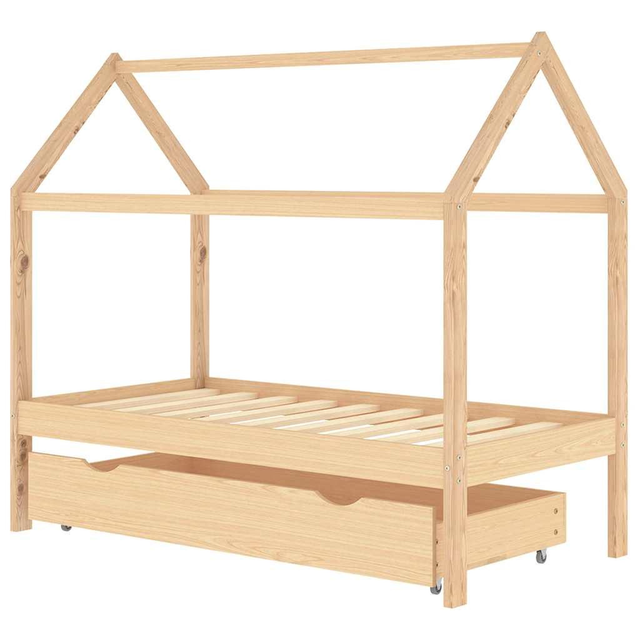 Voir la diapositive 2 : VIDAXL Cadre de lit pour enfant et un tiroir bois pin massif 80x160 cm