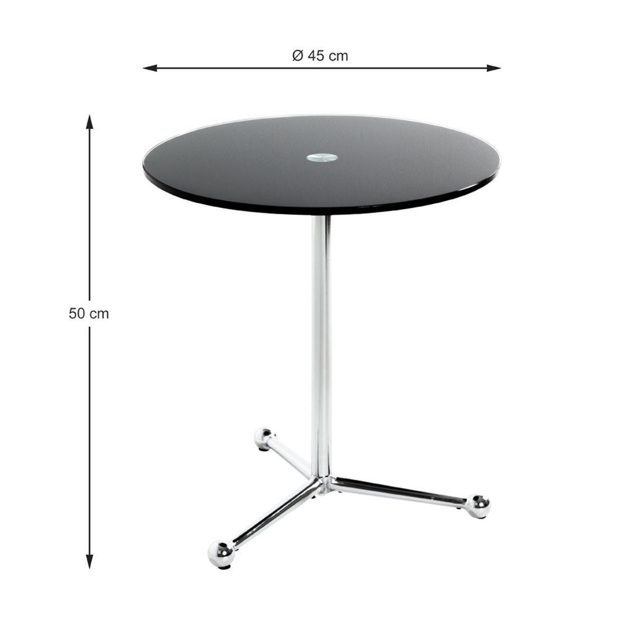 Voir la diapositive 3 : Paris Prix Table d'appoint design  limana  50cm noir & chromé