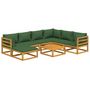 Voir la diapositive 3 : VIDAXL Salon de jardin 8 pcs avec coussins vert bois massif