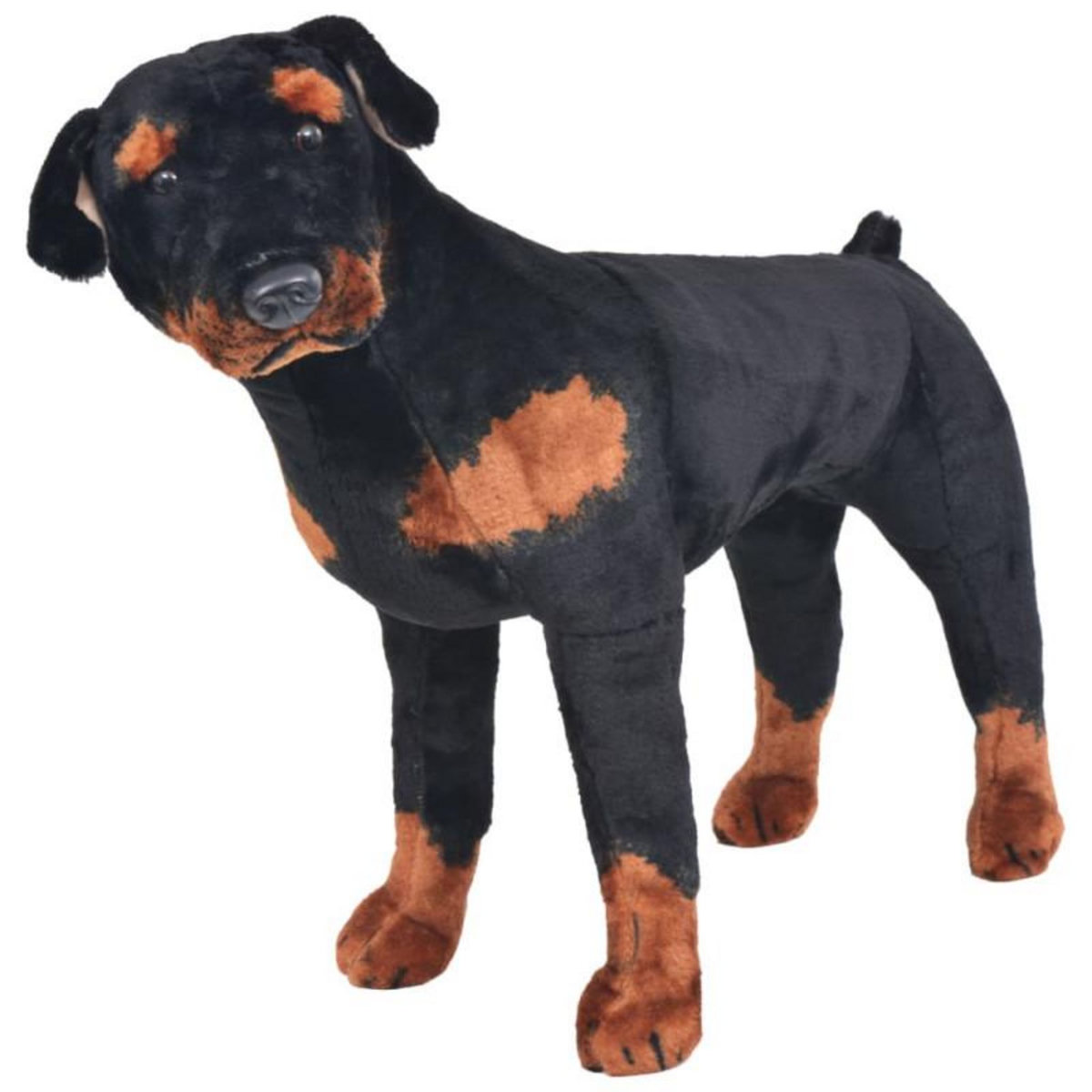 VIDAXL Jouet en peluche Chien de race Rottweiler Marron et noir XXL