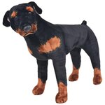 VIDAXL Jouet en peluche Chien de race Rottweiler Marron et noir XXL