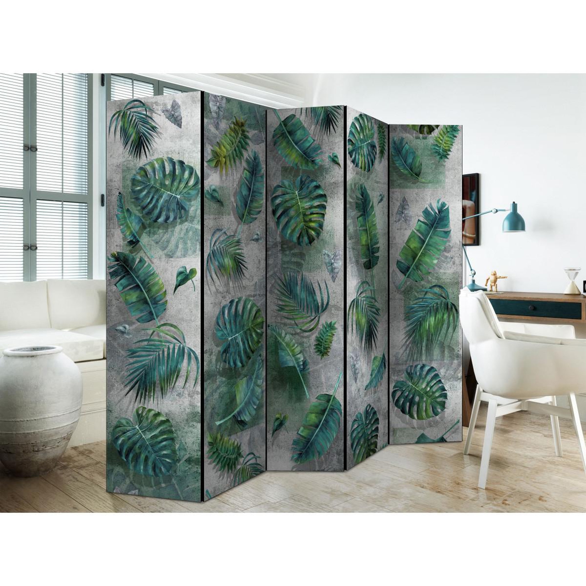 Voir la diapositive 2 : Paris Prix Paravent 5 volets  modernist jungle  172x225cm