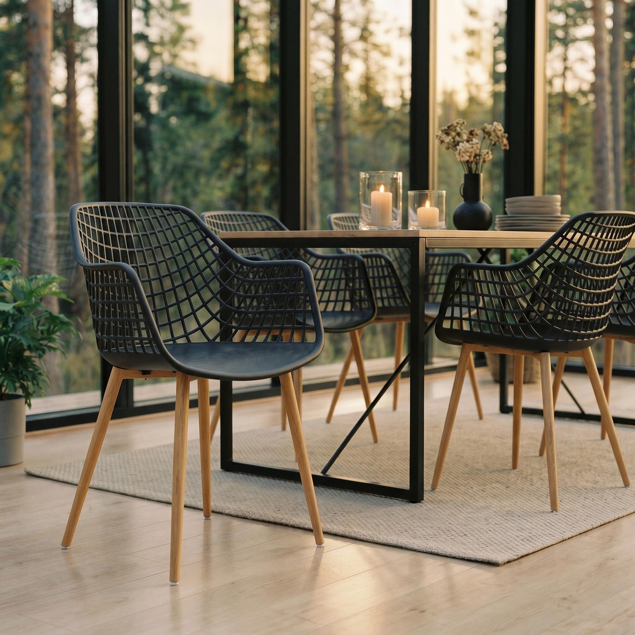 Voir la diapositive 2 : IDIMEX Lot de 4 chaises LUCIA, en plastique