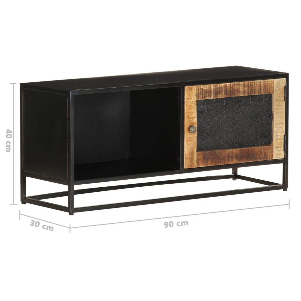 VIDAXL Meuble TV 90x30x40 cm Bois de manguier brut