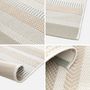 Voir la diapositive 3 : SWEEEK Tapis intérieur/extérieur vintage motif linéaire crème beige gris Gary