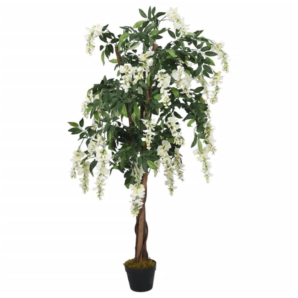 VIDAXL Glycine artificielle 1260 feuilles 180 cm vert et blanc