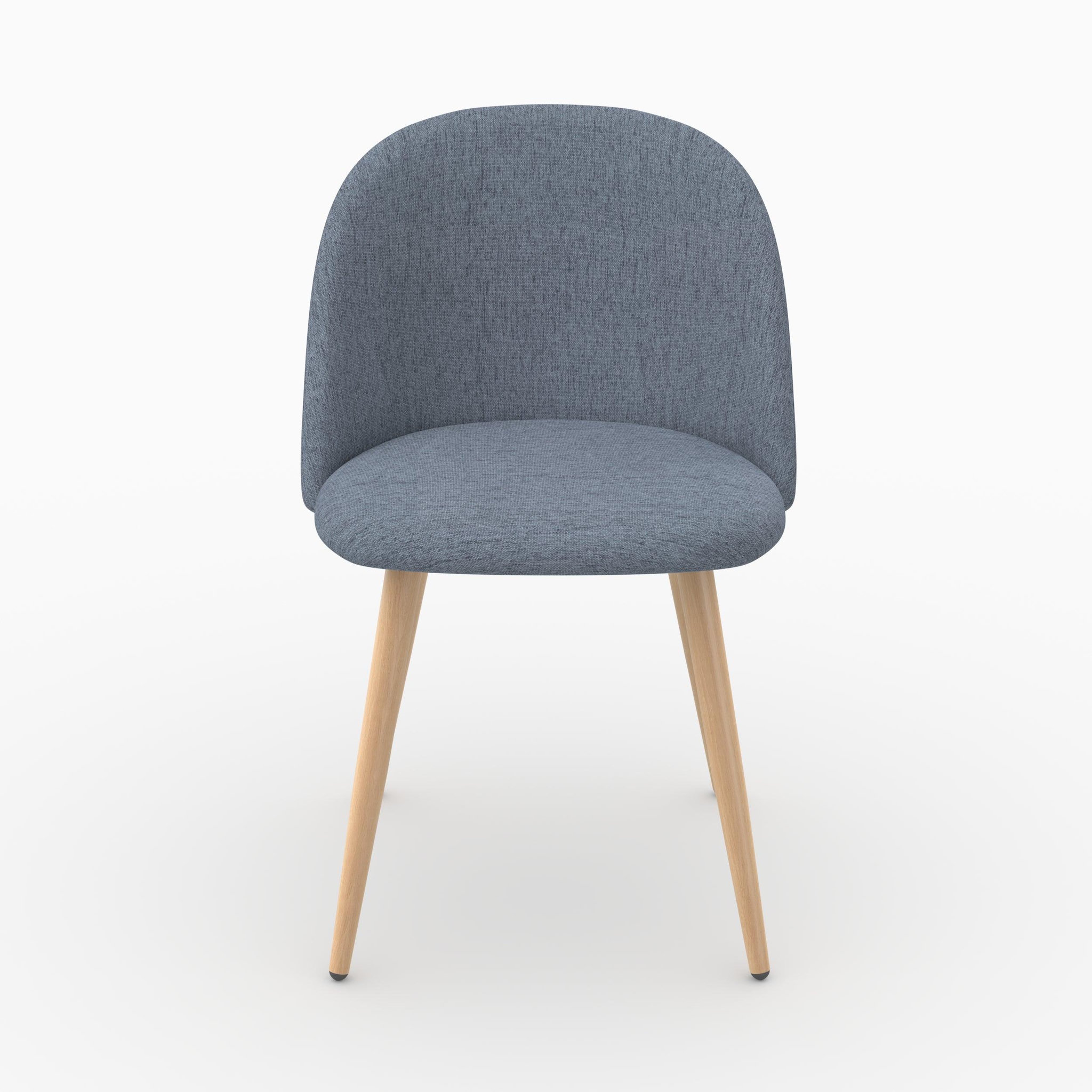 Voir la diapositive 5 : MAISON PAVANE Lot de 2 chaises en tissu bleu marine et pieds en métal-cozy
