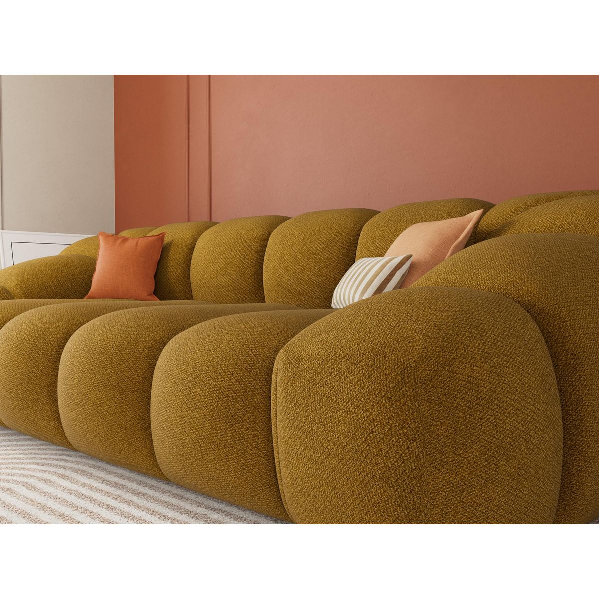 LISA DESIGN Ava - canapé 3 places en velours texturé