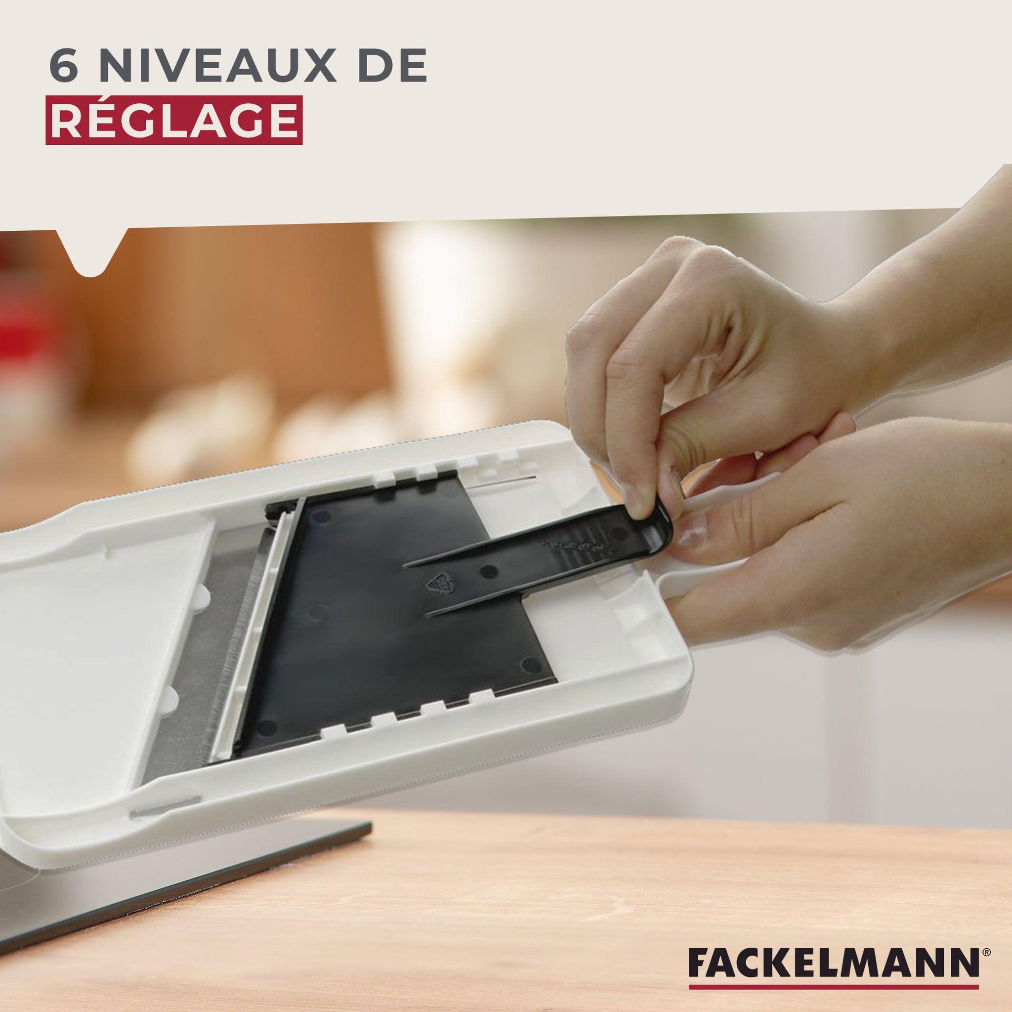 Voir la diapositive 5 : Fackelmann Mandoline professionnelle réglable jusqu'à 6 mm fackelmann handmade tradition