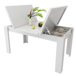 MERAX Table à manger rectangulaire fixe blanc-70x120-120max.cm mdf
