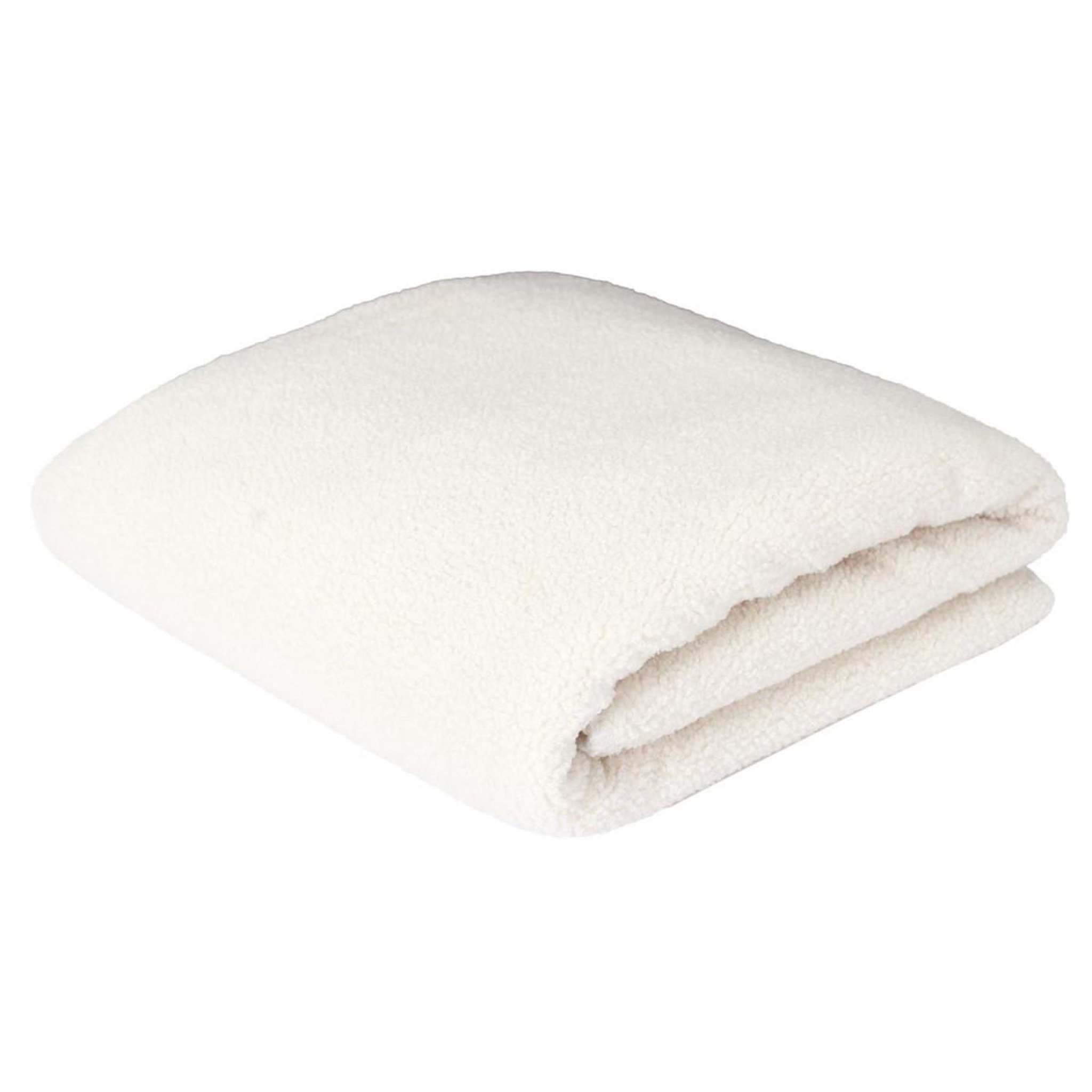 The Home Deco Factory Plaid bouclé  sherpa  120x150cm écru