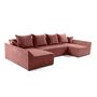 Voir la diapositive 4 : BEST MOBILIER Mike - canapé panoramique en u - 7 places - convertible avec coffre - en velours côtelé