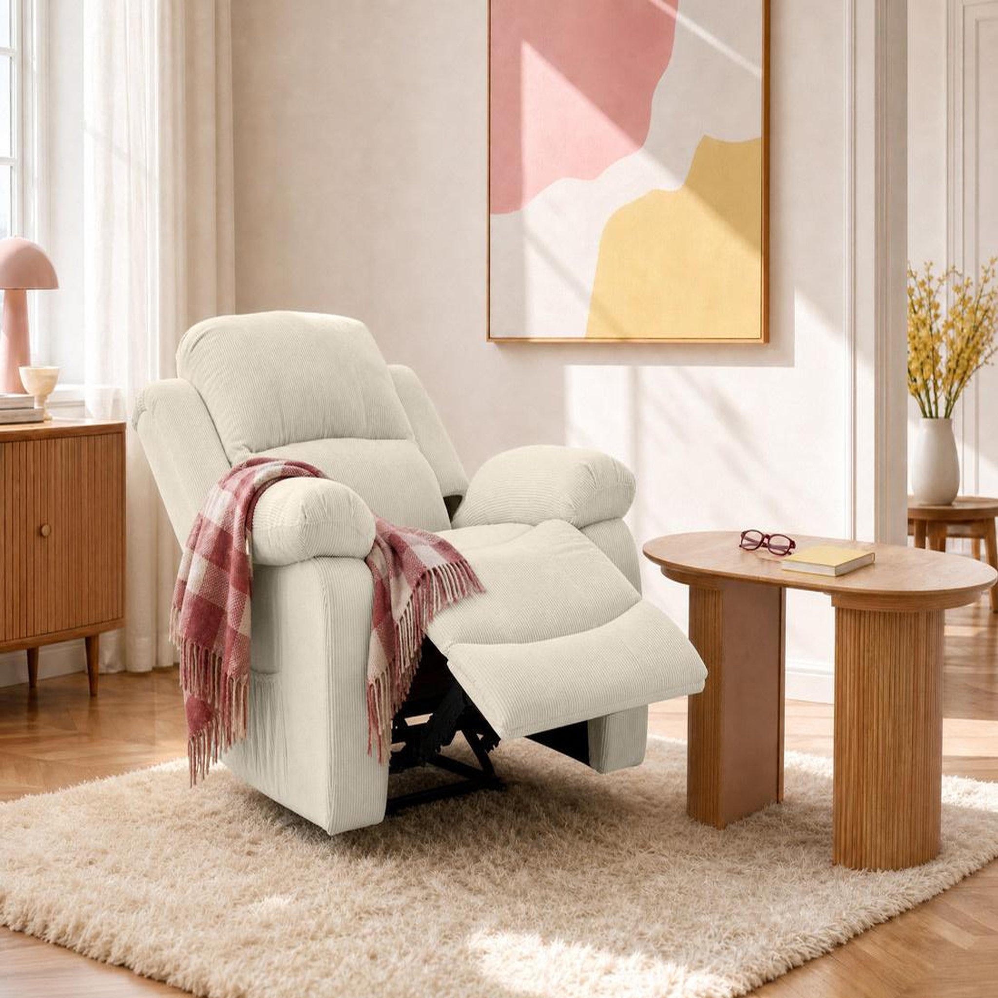 Voir la diapositive 2 : BEST MOBILIER Armand - fauteuil relax électrique en velours côtelé
