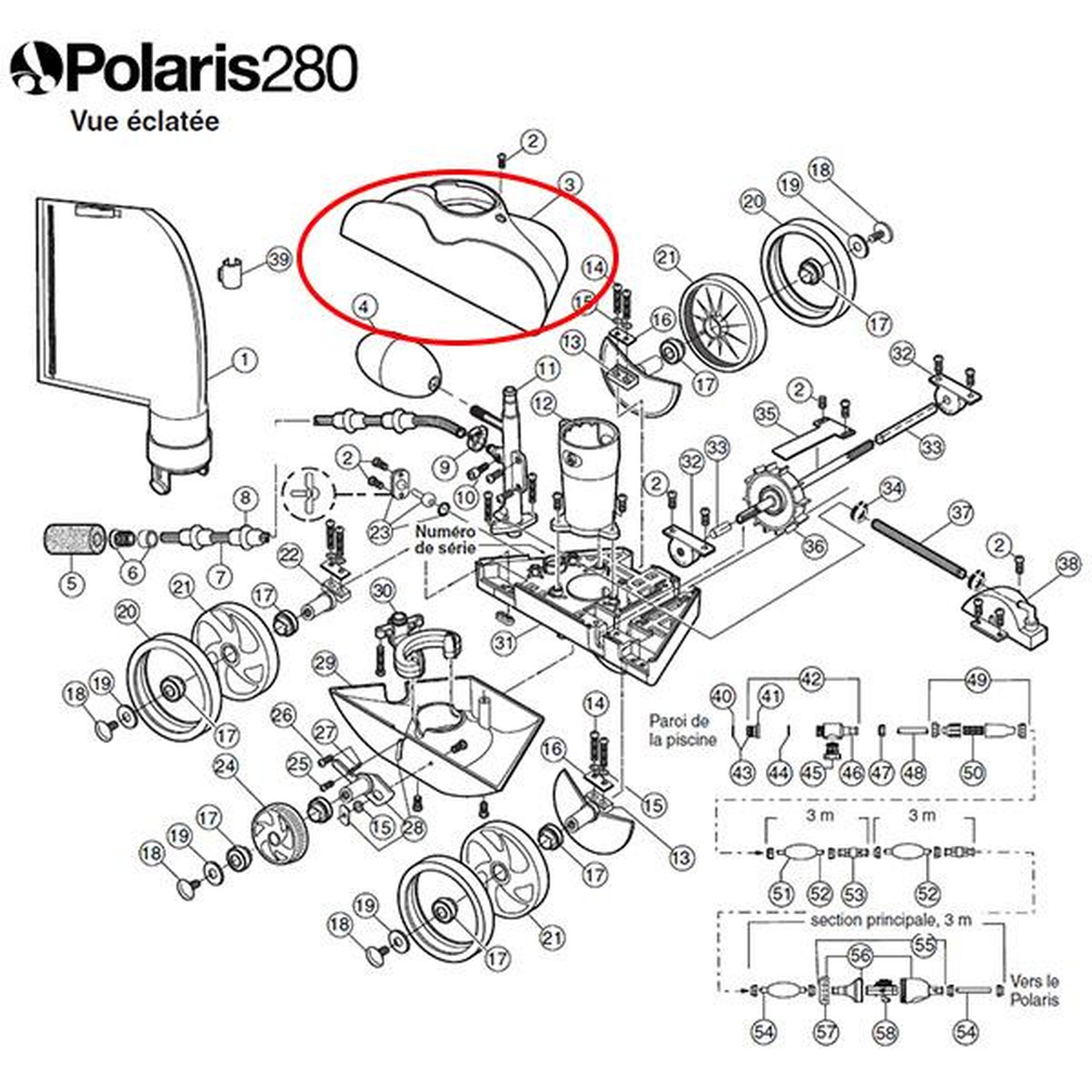 Voir la diapositive 2 : Polaris Capot bleu de rechange pour polaris 280 - k5