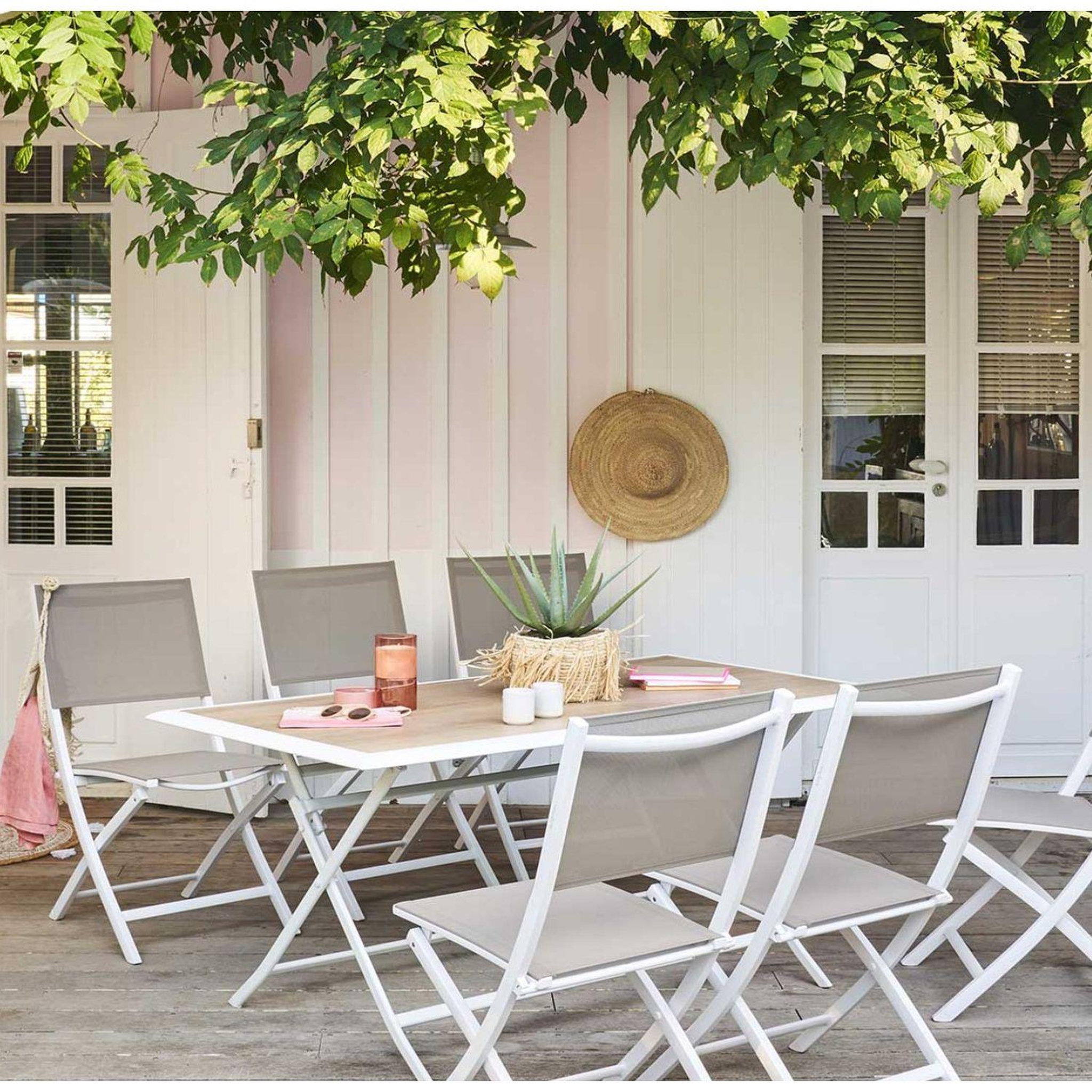 Voir la diapositive 2 : HESPERIDE Table de jardin pliante azua en aluminium