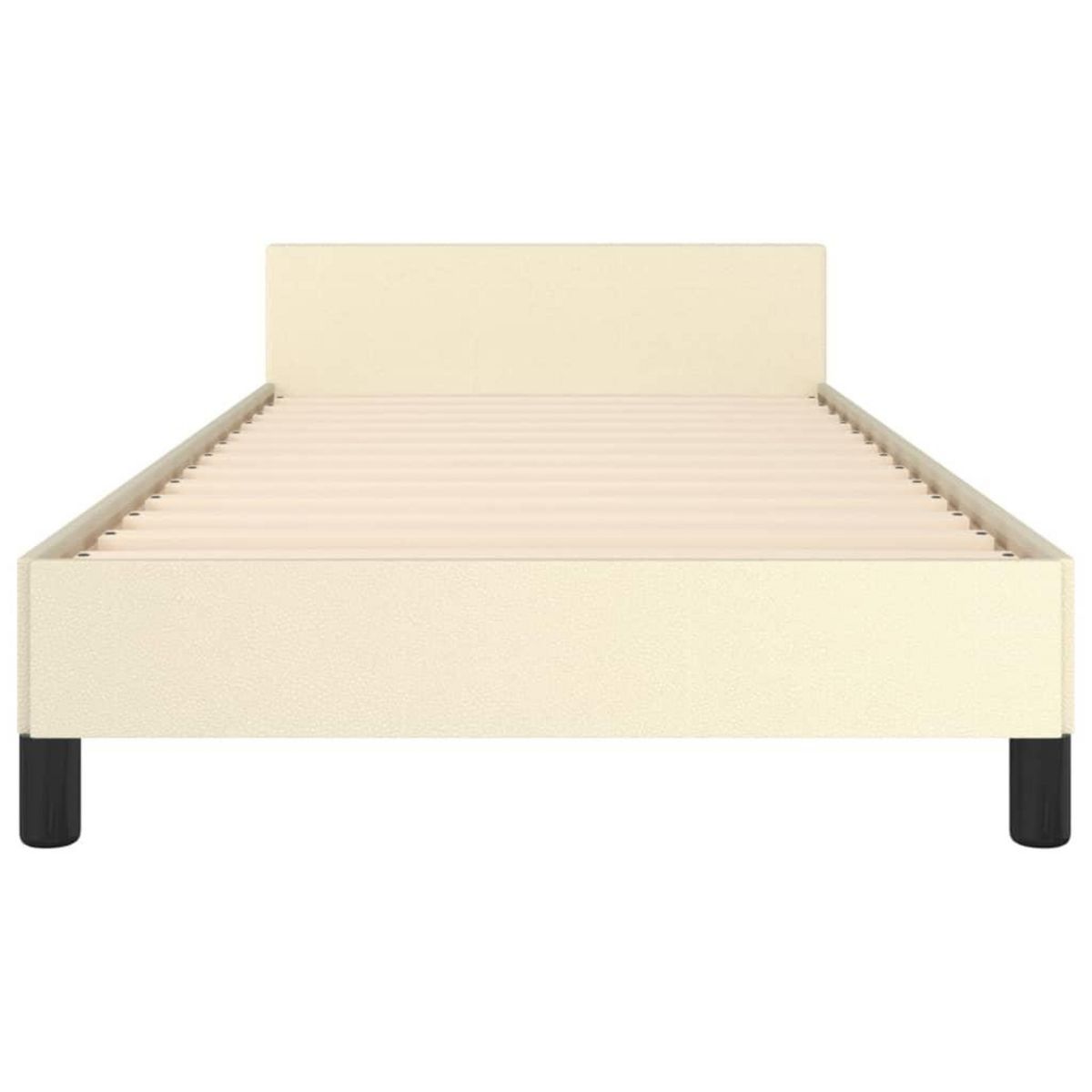 VIDAXL Cadre de lit avec tete de lit sans matelas creme 90x200 cm