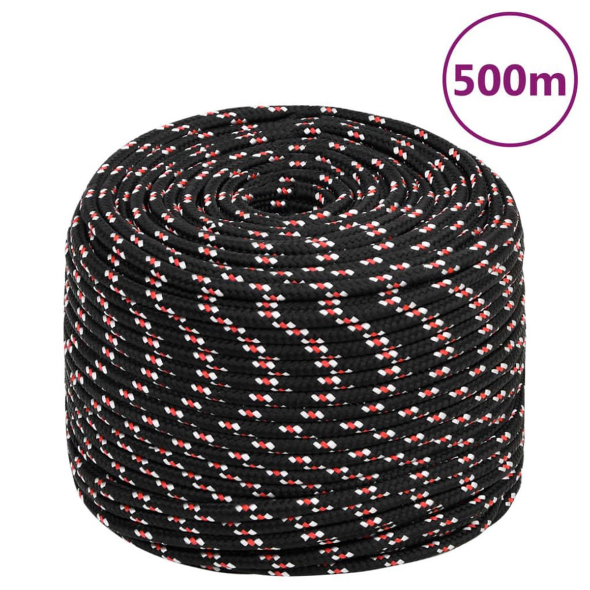 VIDAXL Corde de bateau Noir 10 mm 500 m Polypropylene
