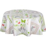 HABITABLE Nappe en toile cirée ronde motifs papillons JOSS - Diam. 135 cm