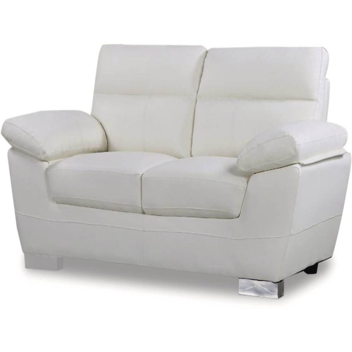 Habitat et Jardin Canapé fixe en cuir reconstitué et PVC  Dallas  - 169 x 88 x 90 cm - 2 places - Blanc