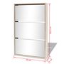 Voir la diapositive 6 : VIDAXL Meuble a chaussures 3 etageres Miroir 63x17x102,5 cm Chene