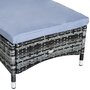 Voir la diapositive 4 : OUTSUNNY Lot de 2 bains de soleil inclinables tout confort avec table d'appoint résine tressée gris