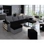 Voir la diapositive 4 : BEST MOBILIER Jonah - canapé panoramique en u 7 places convertible avec coffre et tablette en tissu