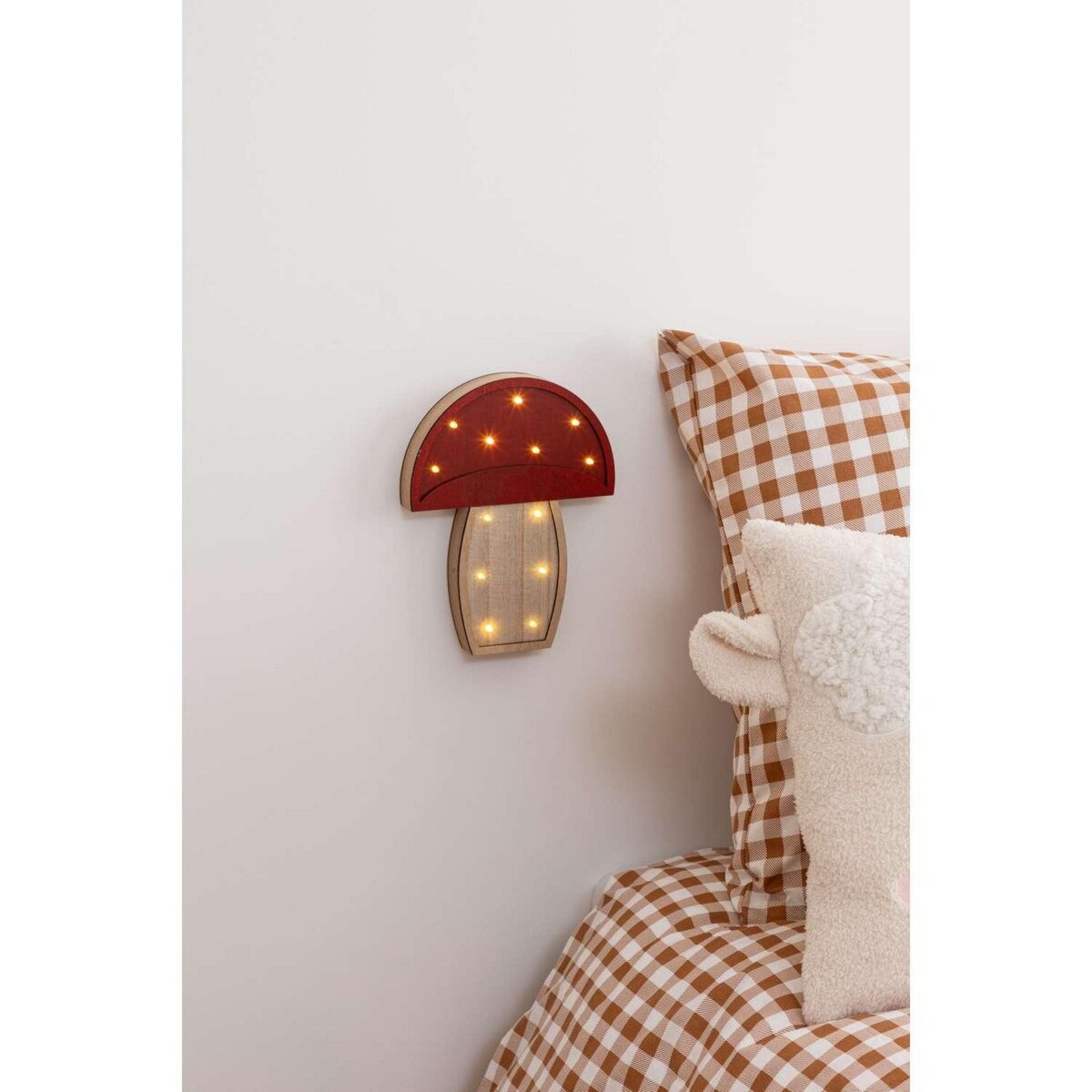 ATMOSPHERA Lampe à suspendre CHAMPIGNON - H. 23 cm - Rouge et beige