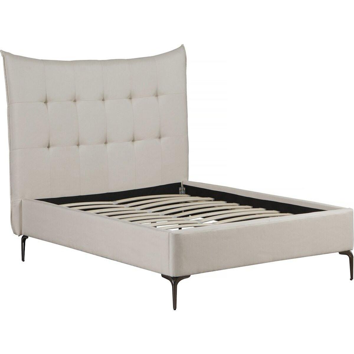 Habitat et Jardin Lit double en tissu capitonné   Aspen  180 x 200 cm - Beige