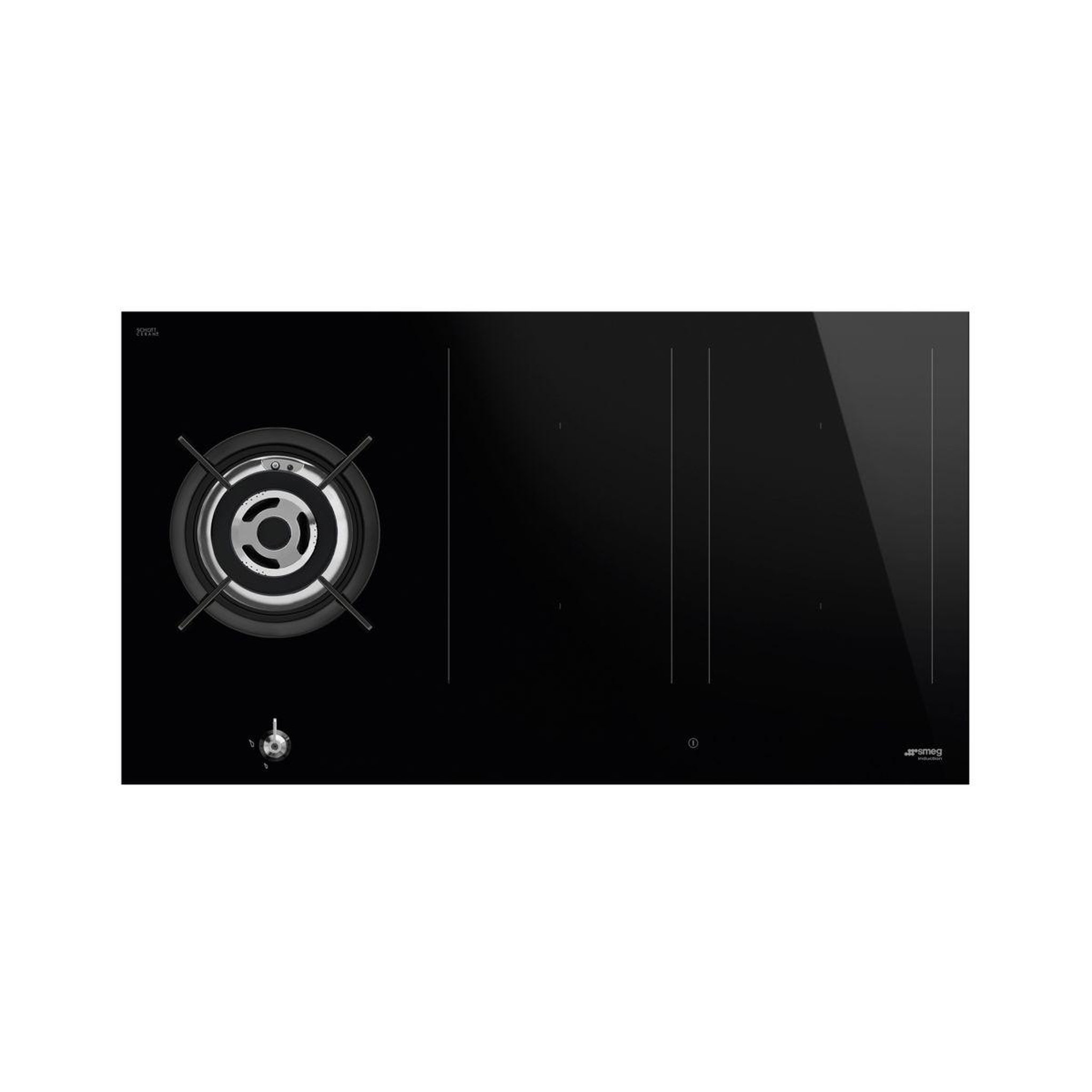 SMEG Plaque mixte induction gaz pm3953d