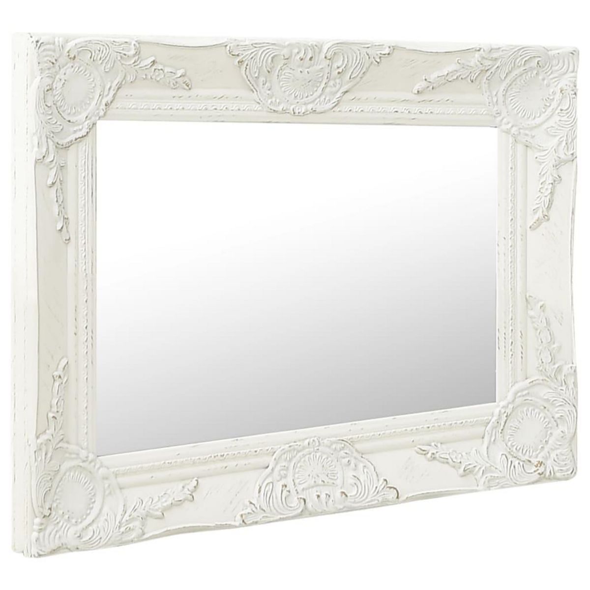 VIDAXL Miroir mural style baroque 50x40 cm Blanc