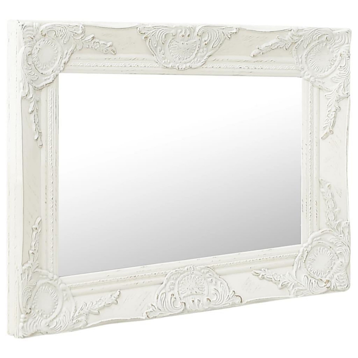 VIDAXL Miroir mural style baroque 50x40 cm Blanc