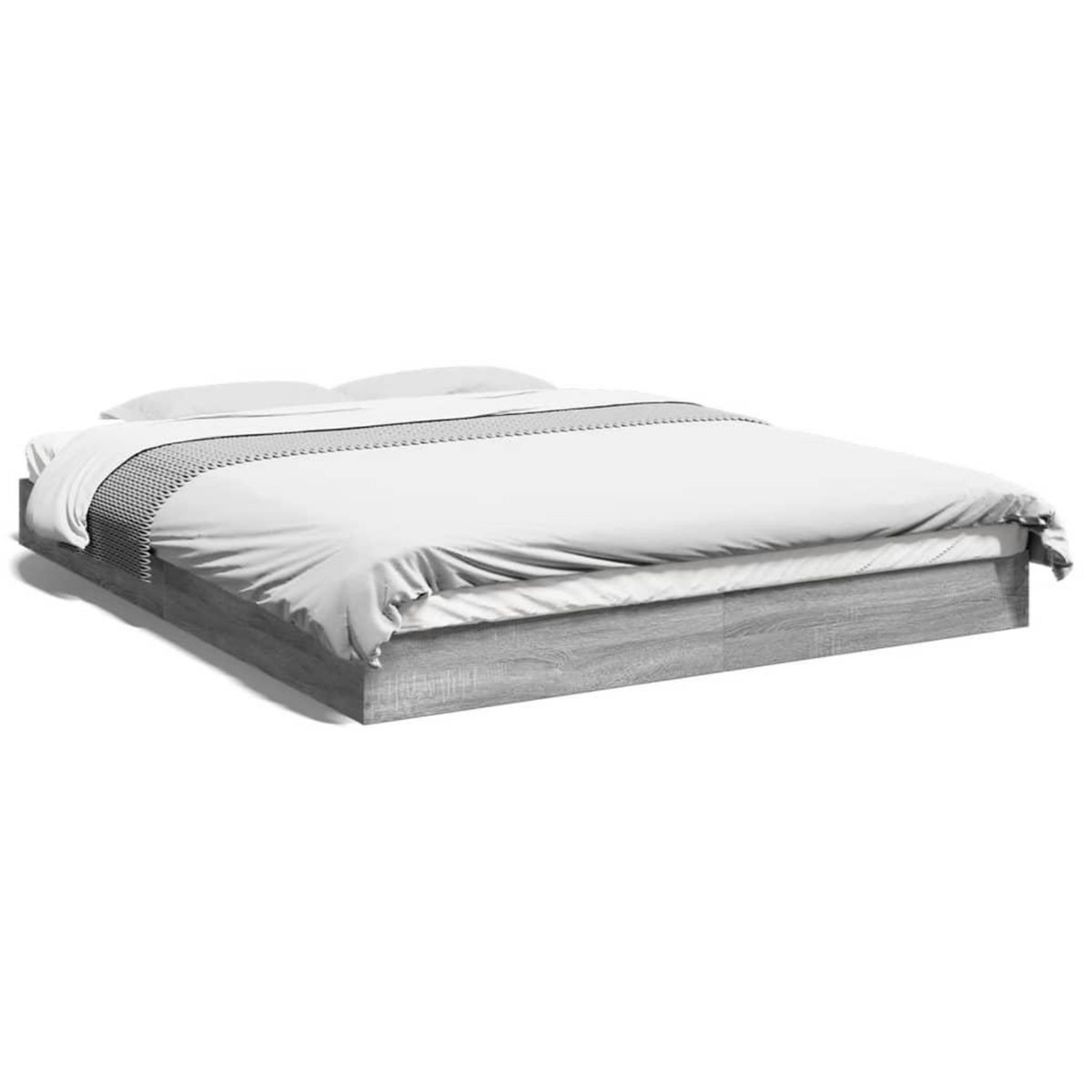 VIDAXL Cadre de lit sans matelas sonoma gris 160x200cm bois ingenierie