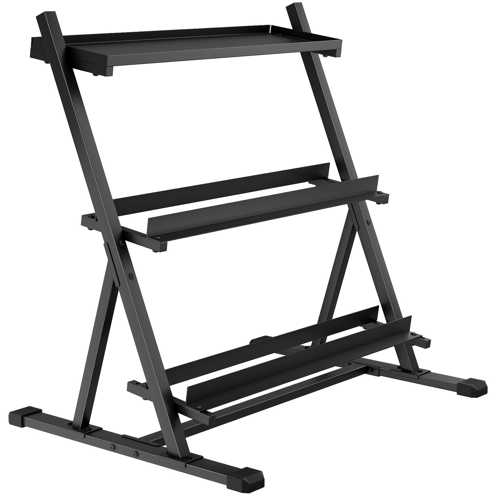 HOMCOM Support pour haltères 3 niveaux réglable acier noir