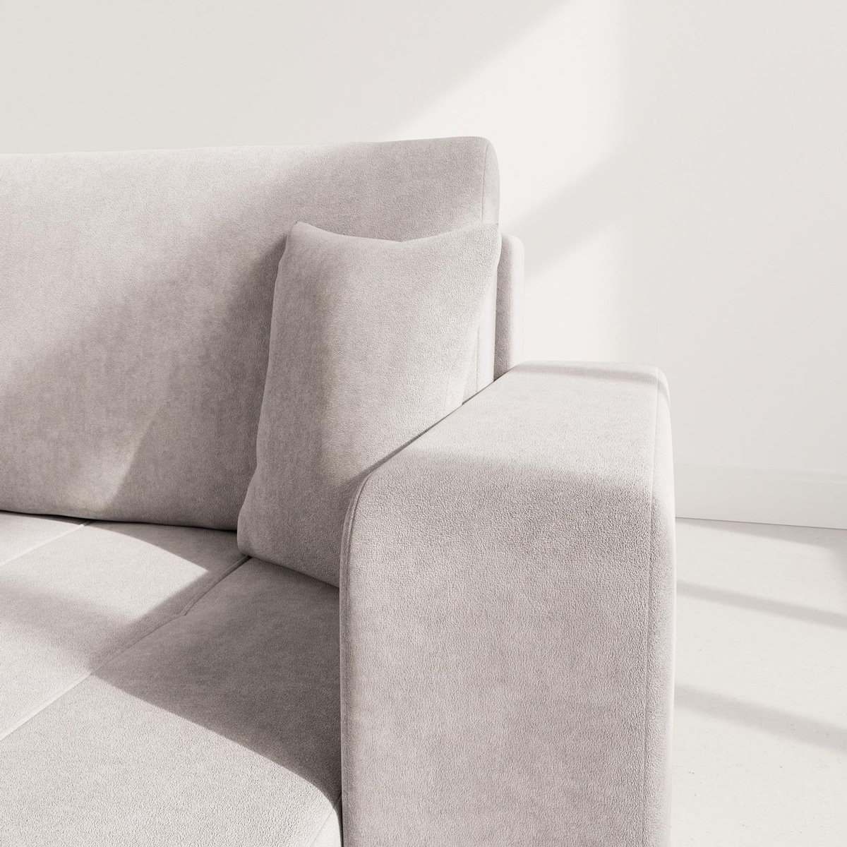 BEST MOBILIER Nicole - canapé panoramique en u 7 places convertible avec coffre en tissu