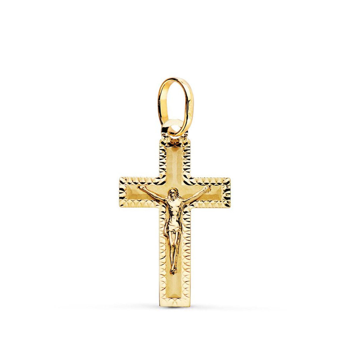 L'ATELIER D'AZUR Pendentif  - Médaille Christ sur la Croix Or 18 Carats 750 Jaune - Chaines Offertes