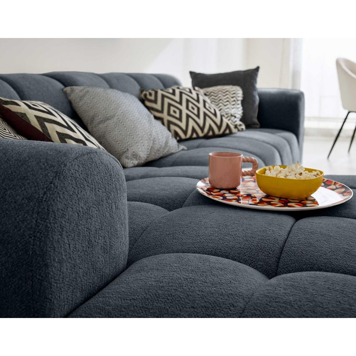 LISA DESIGN Ray - canapé d'angle gauche - 4 places - en tissu texturé