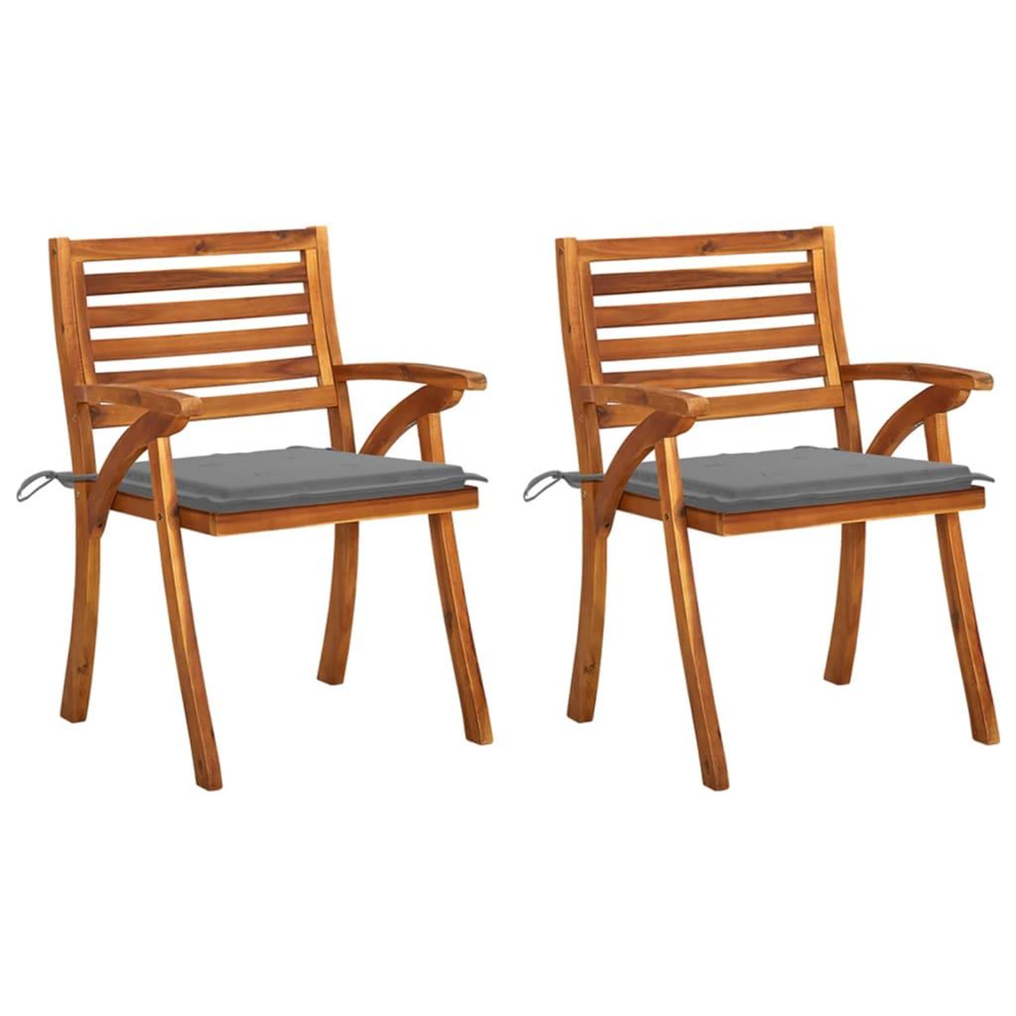 Voir la diapositive 1 : VIDAXL Chaises a manger de jardin avec coussins lot de 2 Acacia massif