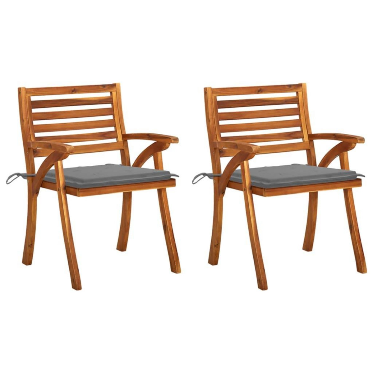 VIDAXL Chaises a manger de jardin avec coussins lot de 2 Acacia massif