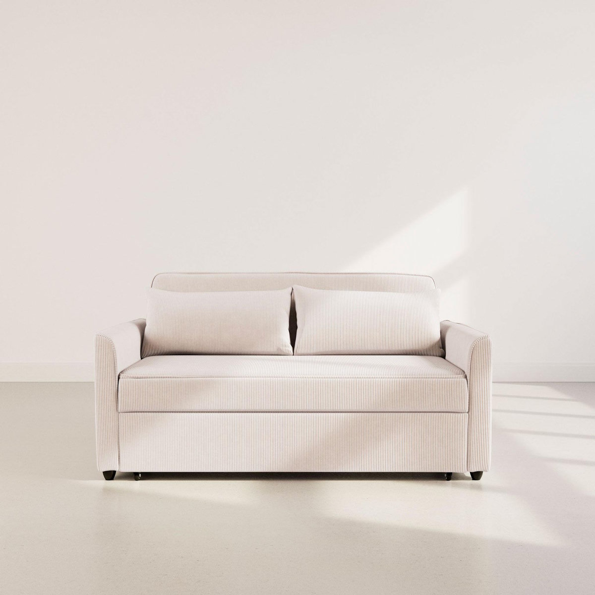 BEST MOBILIER Ernest - canapé droit 3 places convertible en velours côtelé