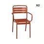 SWEEEK Lot de 2 fauteuils de jardin acier, Amélia  L50.4 X P53 X H79.5 cm