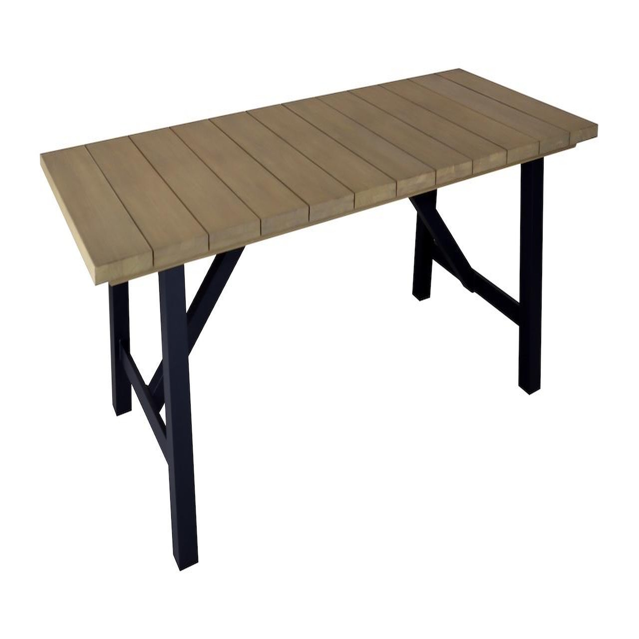 Proloisirs Table de jardin rectangulaire en aluminium et eucalyptus FSC - VANCOUVER 240 x 100 - Coloris graphite et eucalyptus