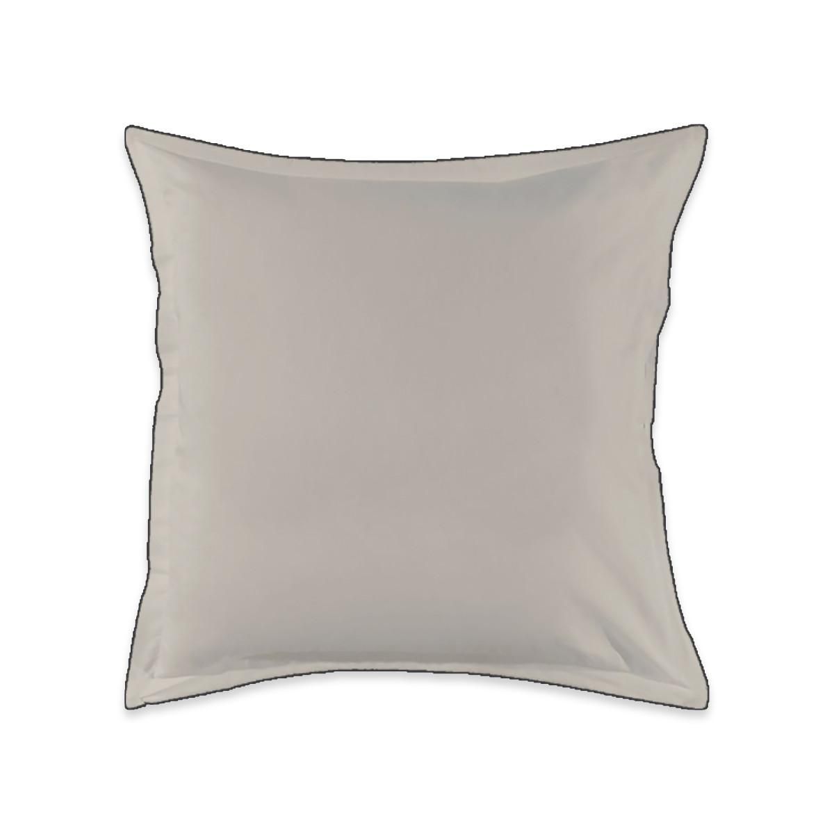 FUTURE HOME Lot de 2 taies d'oreiller unies en coton finition bourdon