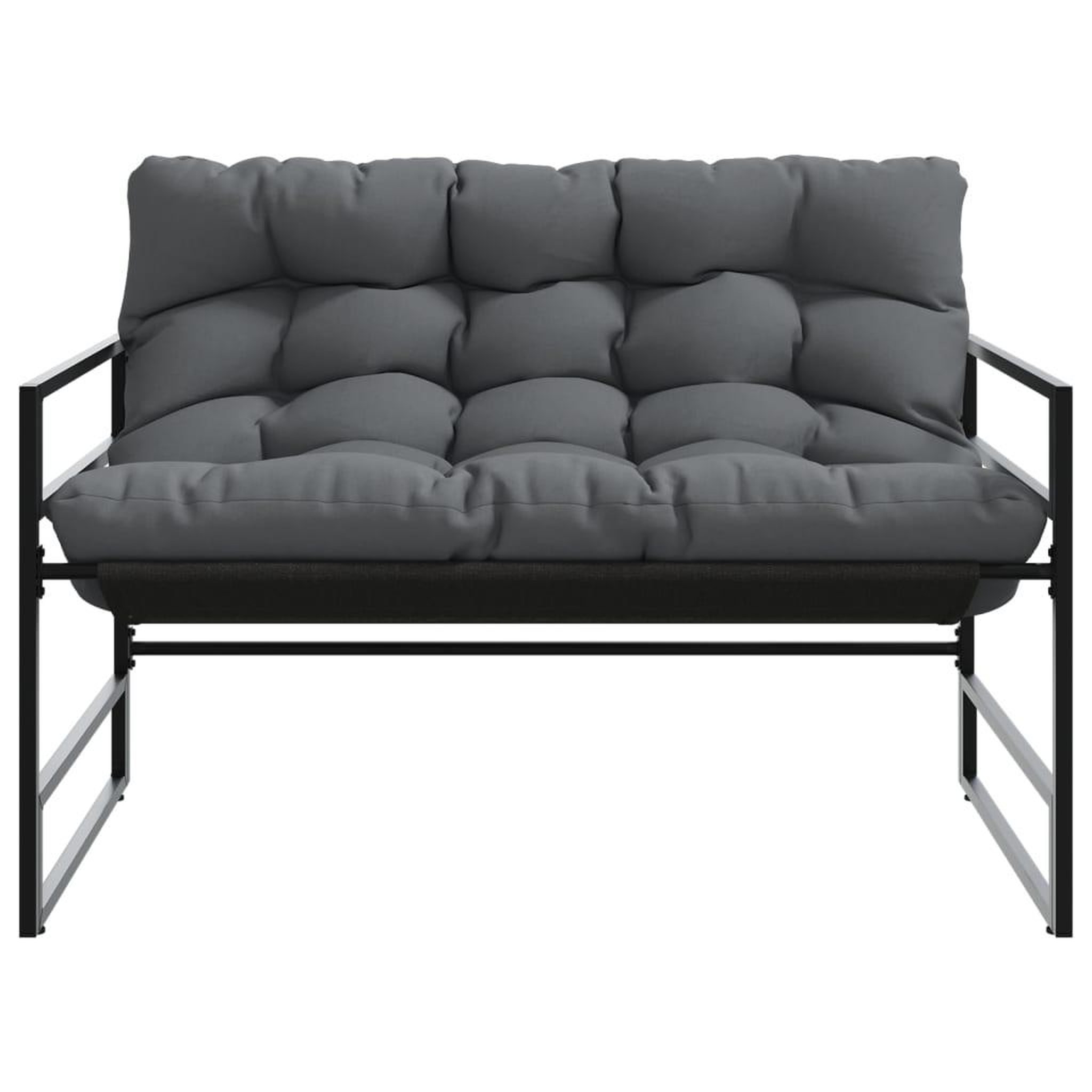 Voir la diapositive 4 : VIDAXL Banc de jardin avec coussin anthracite 113 cm acier