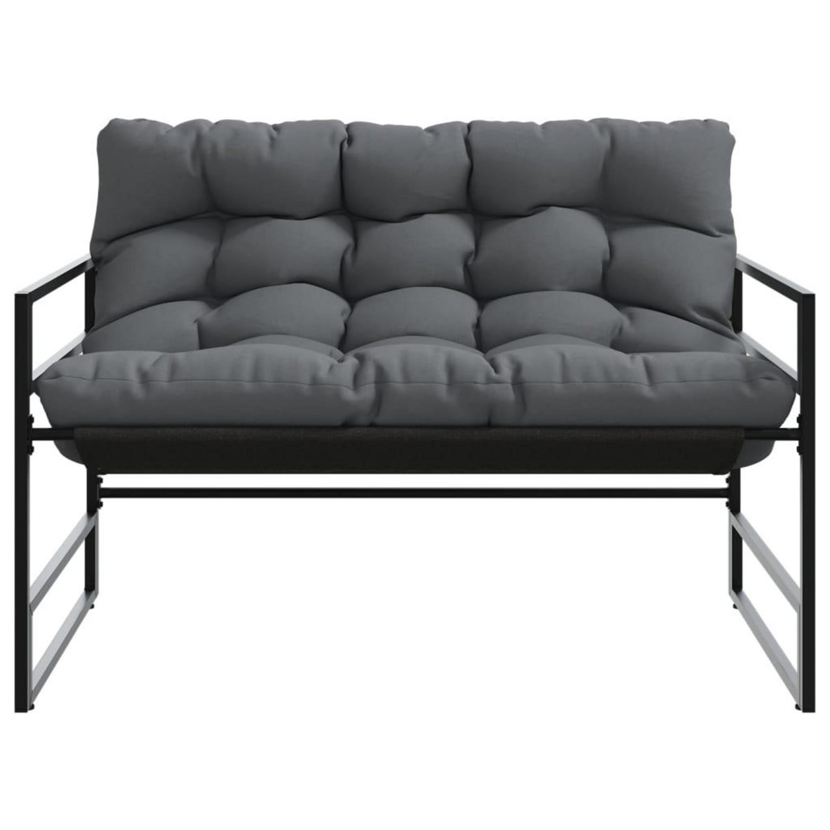 VIDAXL Banc de jardin avec coussin anthracite 113 cm acier