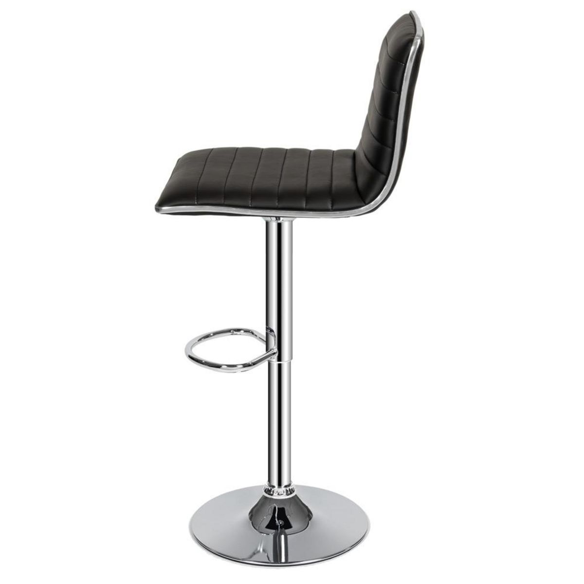 tectake Lot de 2 tabourets de bar Rembourré avec un dossier Hauteur d'assise 60 - 81 cm