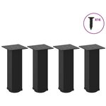VIDAXL Pieds de table basse 4 pcs noir 30-32 cm acier