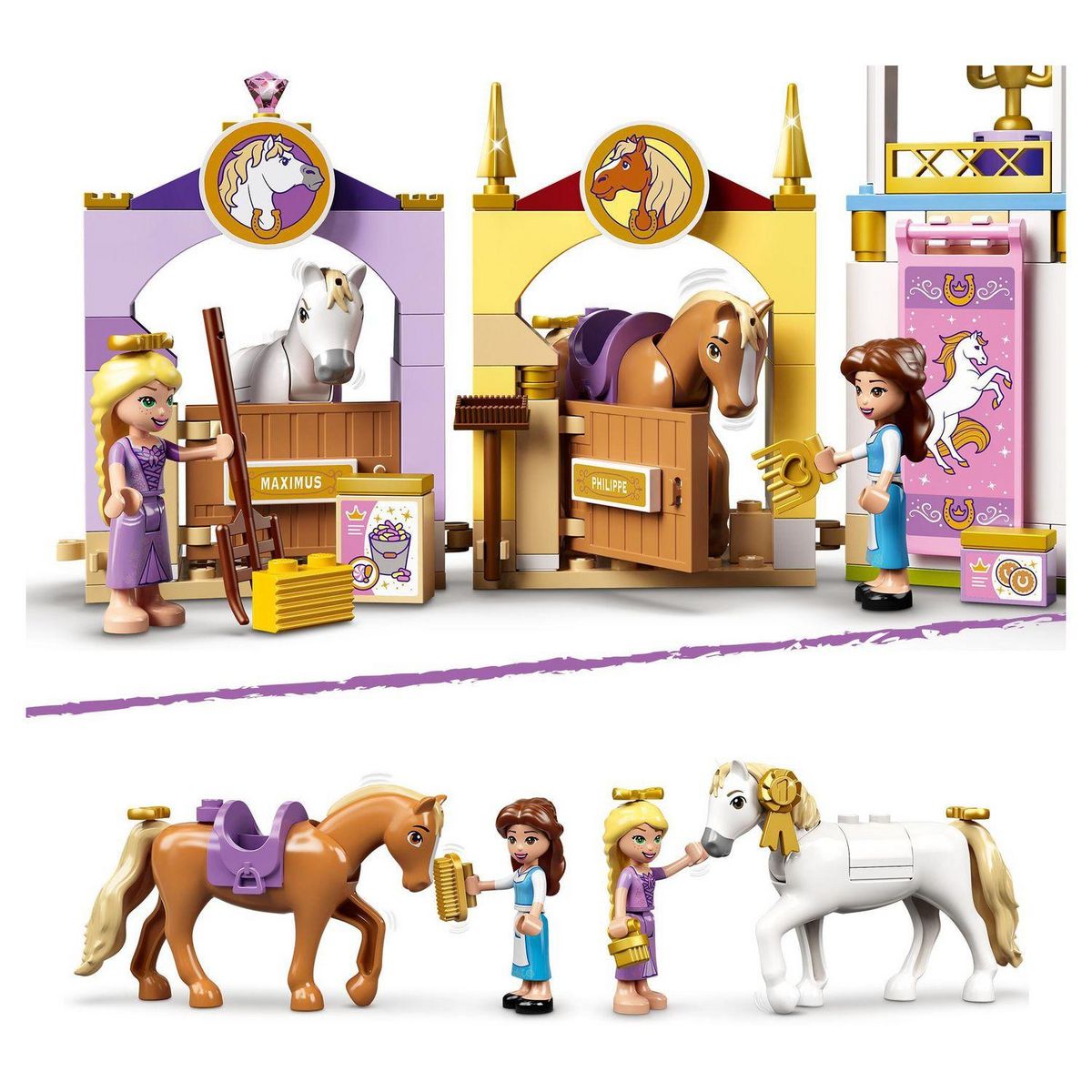 LEGO Disney 43195 Les Écuries Royales de Belle et Raiponce, Jouet de construction