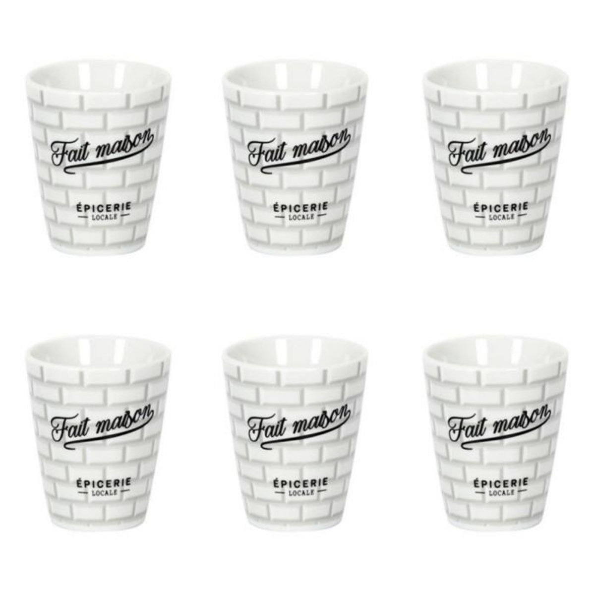 Paris Prix Lot de 6 Tasses à Café  Brooklyn  7cl Blanc