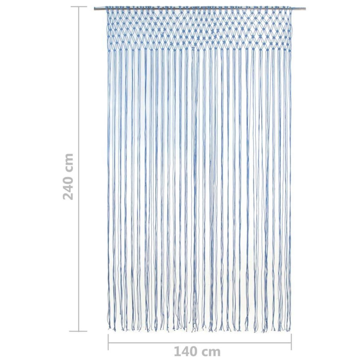 VIDAXL Rideau en macrame Bleu 140x240 cm Coton